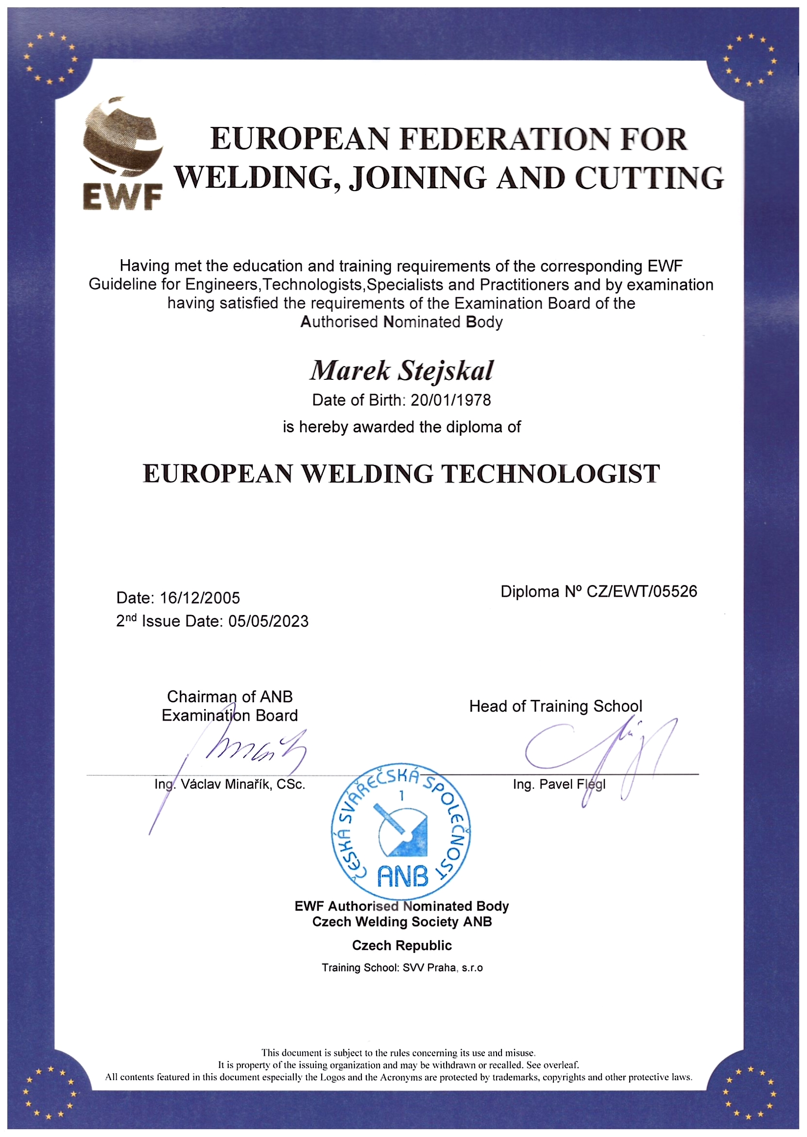 EWT - změna příjmení